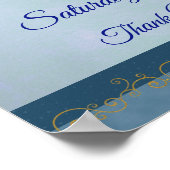 Classy Cupid in Heart, Blue & Gold Welcome Poster (Hoek)