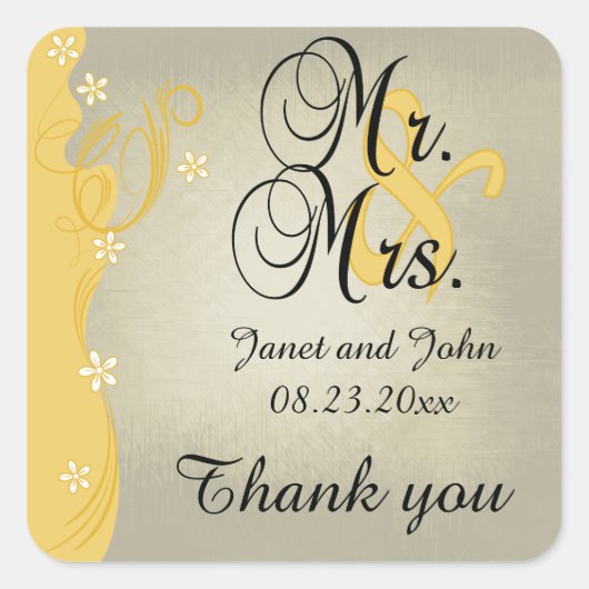  Classy Curvy | Creme Yellow Vierkante Sticker (Voorkant)