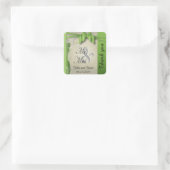 Classy Curvy-ontwerp | Peridot Green Vierkante Sticker (Tas)