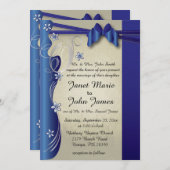 Classy Curvy-ontwerp | Sapphire en Silver Kaart (Voorkant / Achterkant)