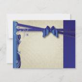  Classy Curvy-ontwerp | Sapphire en Silver RSVP Kaartje (Achterkant)