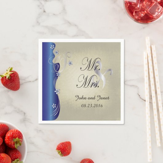 Classy Curvy-ontwerp | Sapphire en Silver Servet (Insitu)