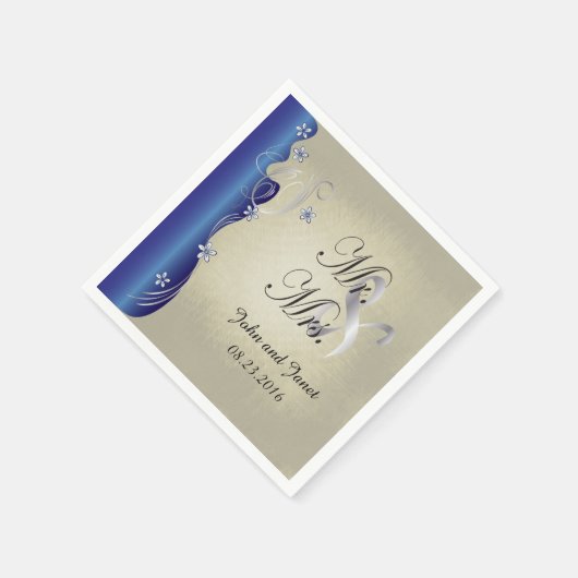  Classy Curvy-ontwerp | Sapphire en Silver Servet (Hoek)