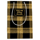 Classy Custom Black and Gold Gift Bag Medium Cadeauzakje (Voorkant)