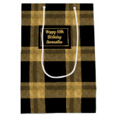 Classy Custom Black and Gold Gift Bag Medium Cadeauzakje (Achterkant)