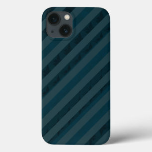 Classy Custom Dark Aqua & Navy Blue - Stripes Case-Mate iPhone Case