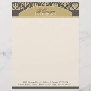 Classy Custom Interior Designer Letterhead Persoonlijk Briefhoofd