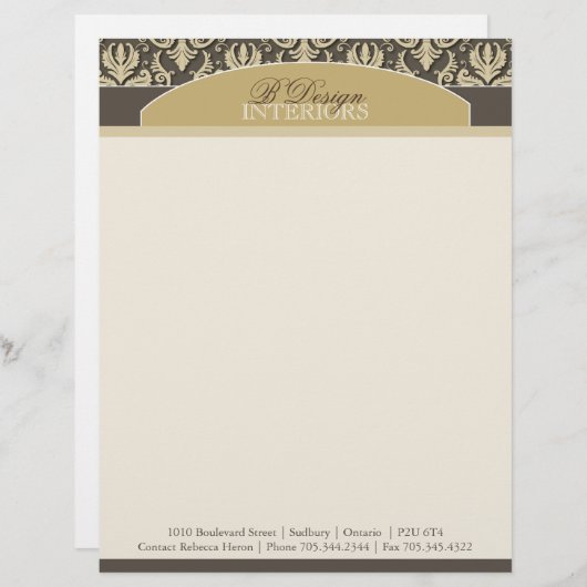 Classy Custom Interior Designer Letterhead Persoonlijk Briefhoofd (Voorkant / Achterkant)