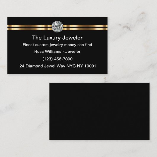 Classy Custom Jeweler Upscale-Visitekaartjes Visitekaartje (Voorkant / Achterkant)