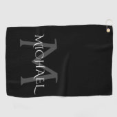 Classy Custom Name en Initiaal Golf Towel Golfhanddoek (Horizontaal)