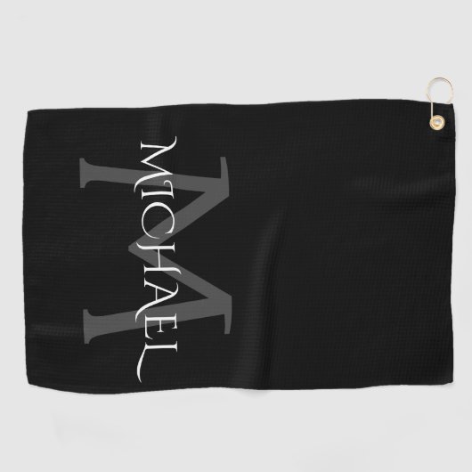 Classy Custom Name en Initiaal Golf Towel Golfhanddoek (Horizontaal)