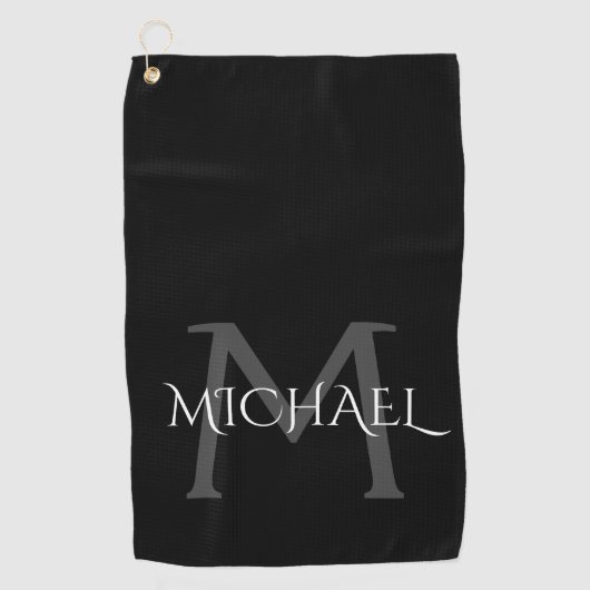 Classy Custom Name en Initiaal Golf Towel Golfhanddoek (Voorkant)