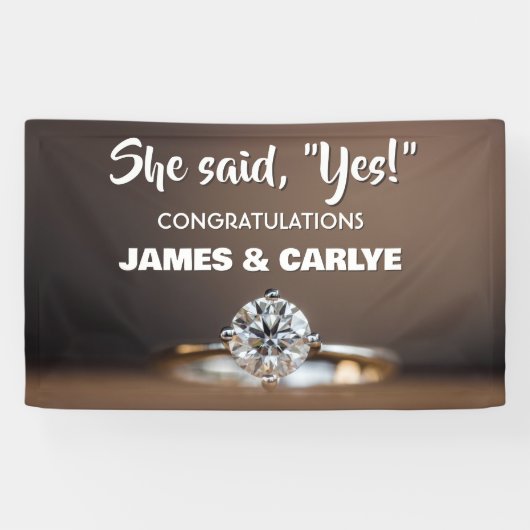 Classy, Custom Verloving Congrats Banner (Horizontaal)