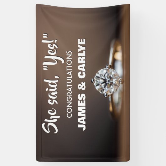 Classy, Custom Verloving Congrats Banner (Verticaal)