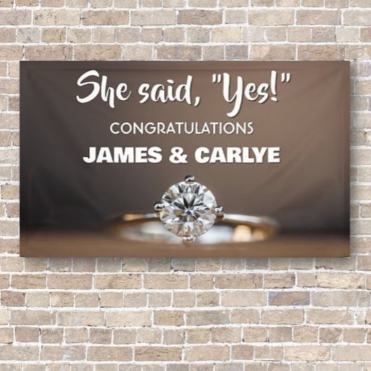 Classy, Custom Verloving Congrats Banner