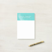 Classy cyan Elegant luxe Post-it® Notes (Op bureau)