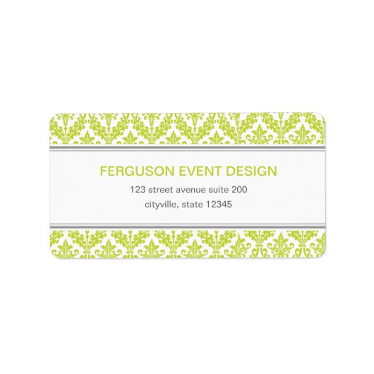 Classy Damask-adreslabel Etiket (Voorkant)