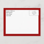 Classy Damask Afstuderen aankondiging, rood Uitnodiging Briefkaart (Achterkant)