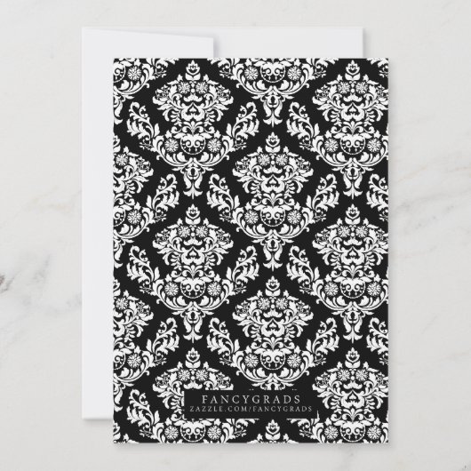 Classy Damask Afstuderen Kaart (Achterkant)