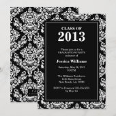 Classy Damask Afstuderen Kaart (Voorkant / Achterkant)