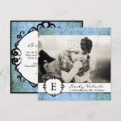 Classy Damask Birthday Party Invitation Kaart (Voorkant / Achterkant)