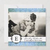 Classy Damask Birthday Party Invitation Kaart (Voorkant)