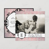 Classy Damask Birthday Party Invitation Kaart (Voorkant / Achterkant)