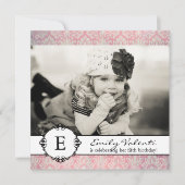 Classy Damask Birthday Party Invitation Kaart (Voorkant)
