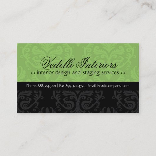 Classy Damask Designer Visitekaartje (Voorkant)
