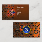CLASSY DAMASK GEM MONOGRAM VISITEKAARTJE (Voorkant / Achterkant)