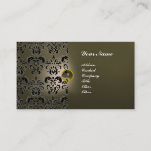 CLASSY DAMASK GEM MONOGRAM VISITEKAARTJE