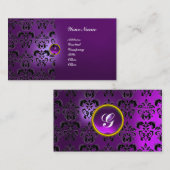 CLASSY DAMASK GEM MONOGRAM VISITEKAARTJE (Voorkant / Achterkant)