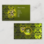 CLASSY DAMASK GEM MONOGRAM VISITEKAARTJE (Voorkant / Achterkant)