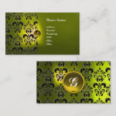 CLASSY DAMASK GEM MONOGRAM VISITEKAARTJE (Voorkant / Achterkant)