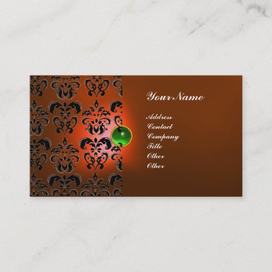 CLASSY DAMASK GEM MONOGRAM VISITEKAARTJE (Voorkant)