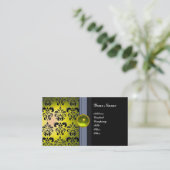 CLASSY DAMASK GEM MONOGRAM zwart topaz geel Visitekaartje (Staand voorkant)