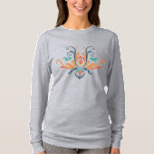 Classy Damask Geometric Flora met takken T-shirt (Voorkant)