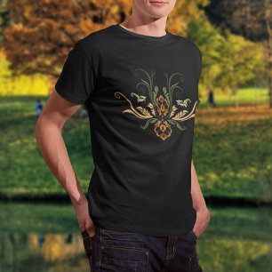 Classy Damask Geometric Flora met takken T-shirt