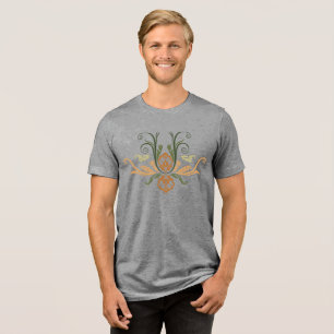 Classy Damask Geometric Flora met takken Tri-Blend Shirt