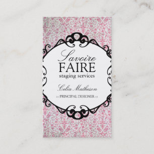 Classy Damask Interior Design Visitekaartjes