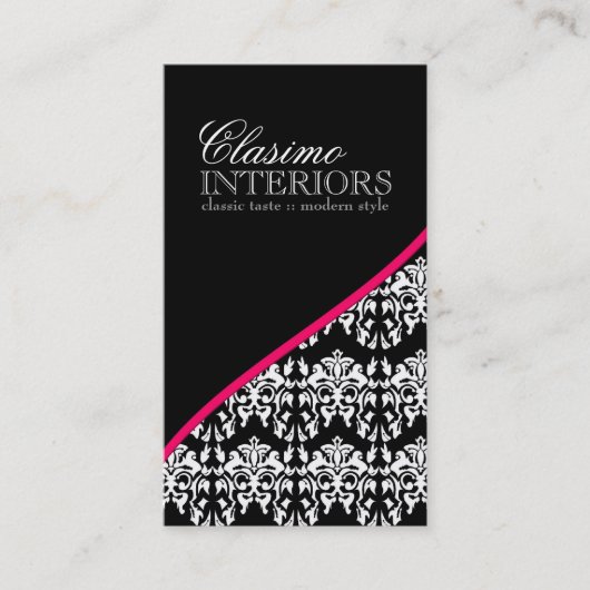 Classy Damask Interior Designer Visitekaartje (Voorkant)