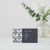 CLASSY DAMASK MONOGRAM blue saffierparel Visitekaartje (Staand voorkant)