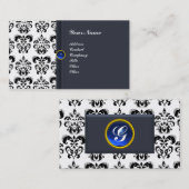 CLASSY DAMASK MONOGRAM blue sapphire Visitekaartje (Voorkant / Achterkant)