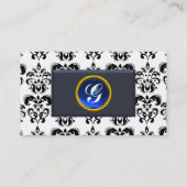 CLASSY DAMASK MONOGRAM blue sapphire Visitekaartje (Achterkant)