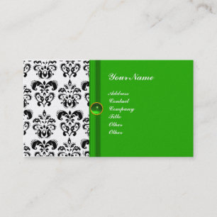 CLASSY DAMASK MONOGRAM groen smaragdgroen goud Visitekaartje