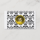 CLASSY DAMASK MONOGRAM metallic eggshell Visitekaartje (Achterkant)