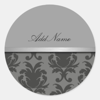Classy Damask Monogram Stickers