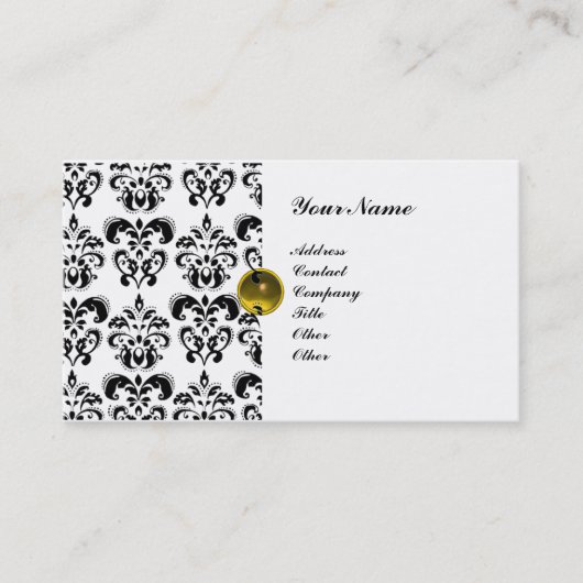 CLASSY DAMASK MONOGRAM VISITEKAARTJE (Voorkant)