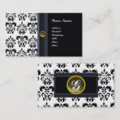 CLASSY DAMASK MONOGRAM ,zwarte agaat Visitekaartje (Voorkant / Achterkant)