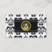 CLASSY DAMASK MONOGRAM ,zwarte agaat Visitekaartje (Achterkant)